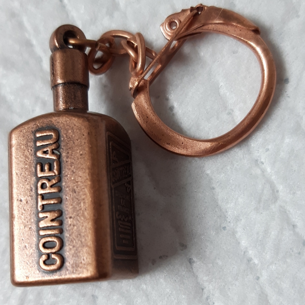 Liquor bottle Keychain Copper toned